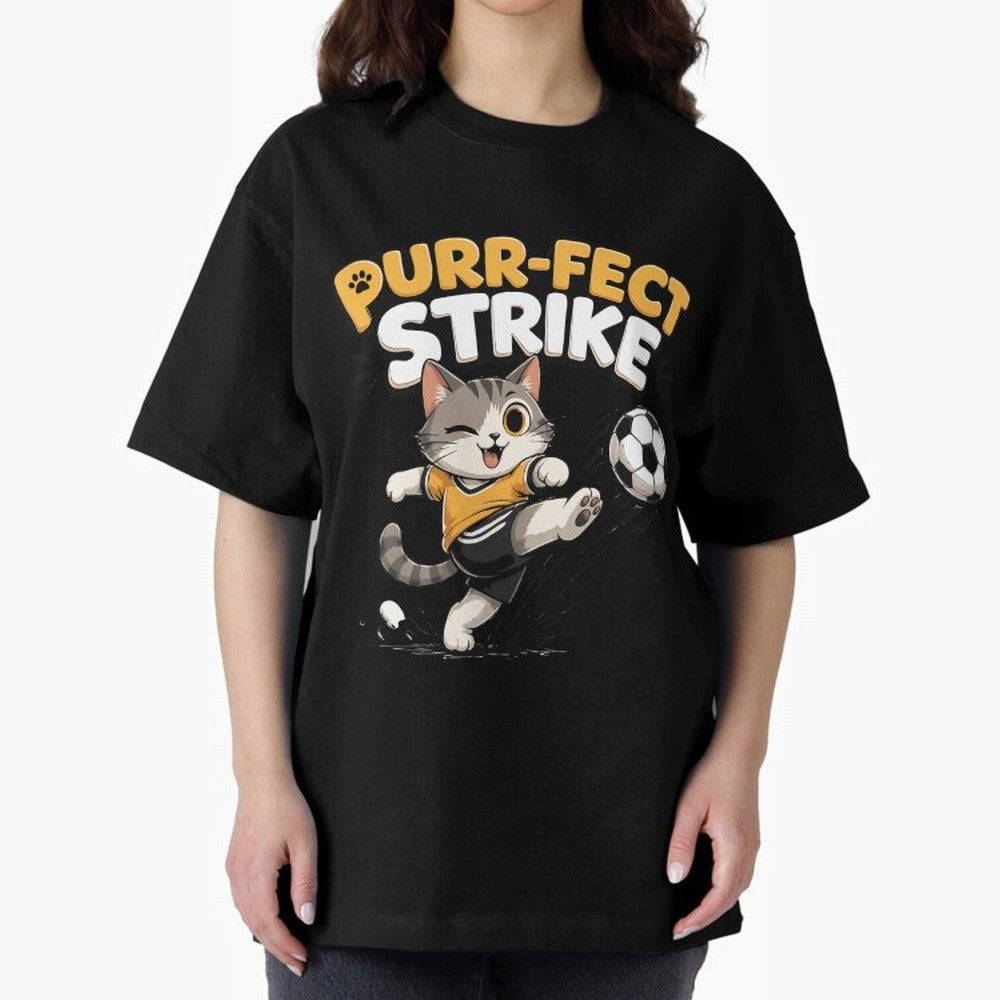 Purr-fect Strike Oversized T-Shirt Make the Season About the FIFA World Cup 2026 Group Stage Journey through Messi, CR7 and Mbappe Highlights, France Pride, Worldwide Fan Energy, Dramatic Goals, Stadium Lights and Championship Celebrations; Perfect