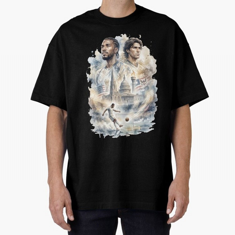 FIFA 2026 America Players Oversized T-Shirt Step into FIFA World Cup 2026 Group Stage for Fans of Haaland and Mbappe and Portugal, Bringing Classic Soccer Heritage, Championship Pressure, Fan Loyalty and International Pride; Made for Die Hard