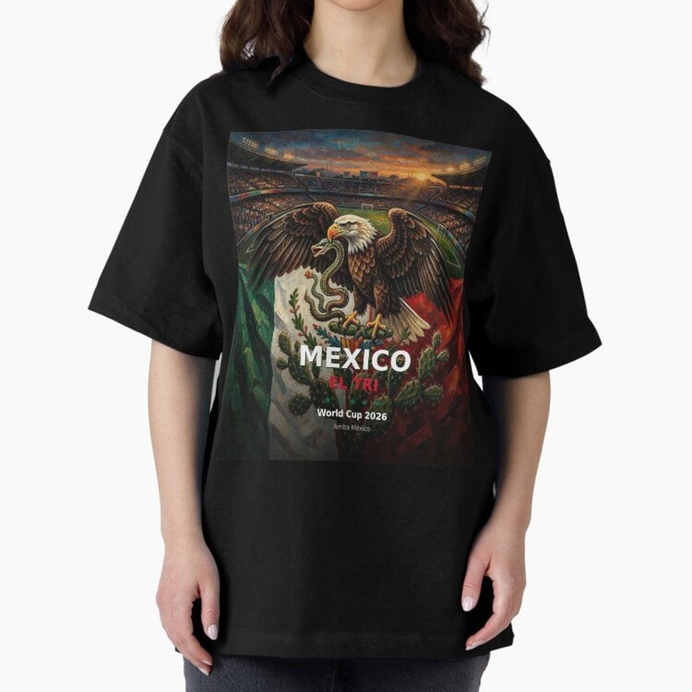 Mexico El Tri - World Cup 2026 Soccer Fan Tee Oversized T-Shirt Show Passion for the Stars of Global Football Passion for FIFA World Cup 2026 Group Stage, Capturing CR7, Argentina and Brazil, Goal Celebration Energy, Supporter Heritage, Football