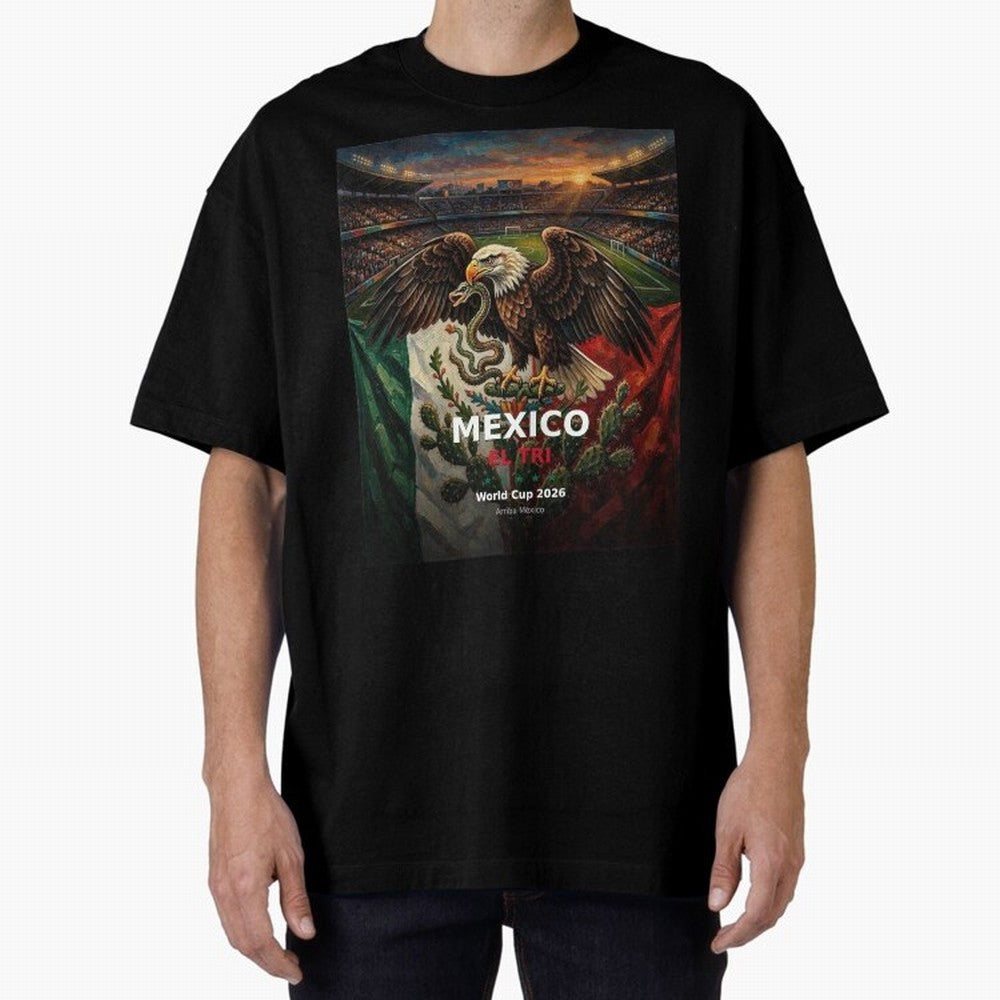 Mexico El Tri - World Cup 2026 Soccer Fan Tee Oversized T-Shirt Show Passion for the Stars of Global Football Passion for FIFA World Cup 2026 Group Stage, Capturing CR7, Argentina and Brazil, Goal Celebration Energy, Supporter Heritage, Football