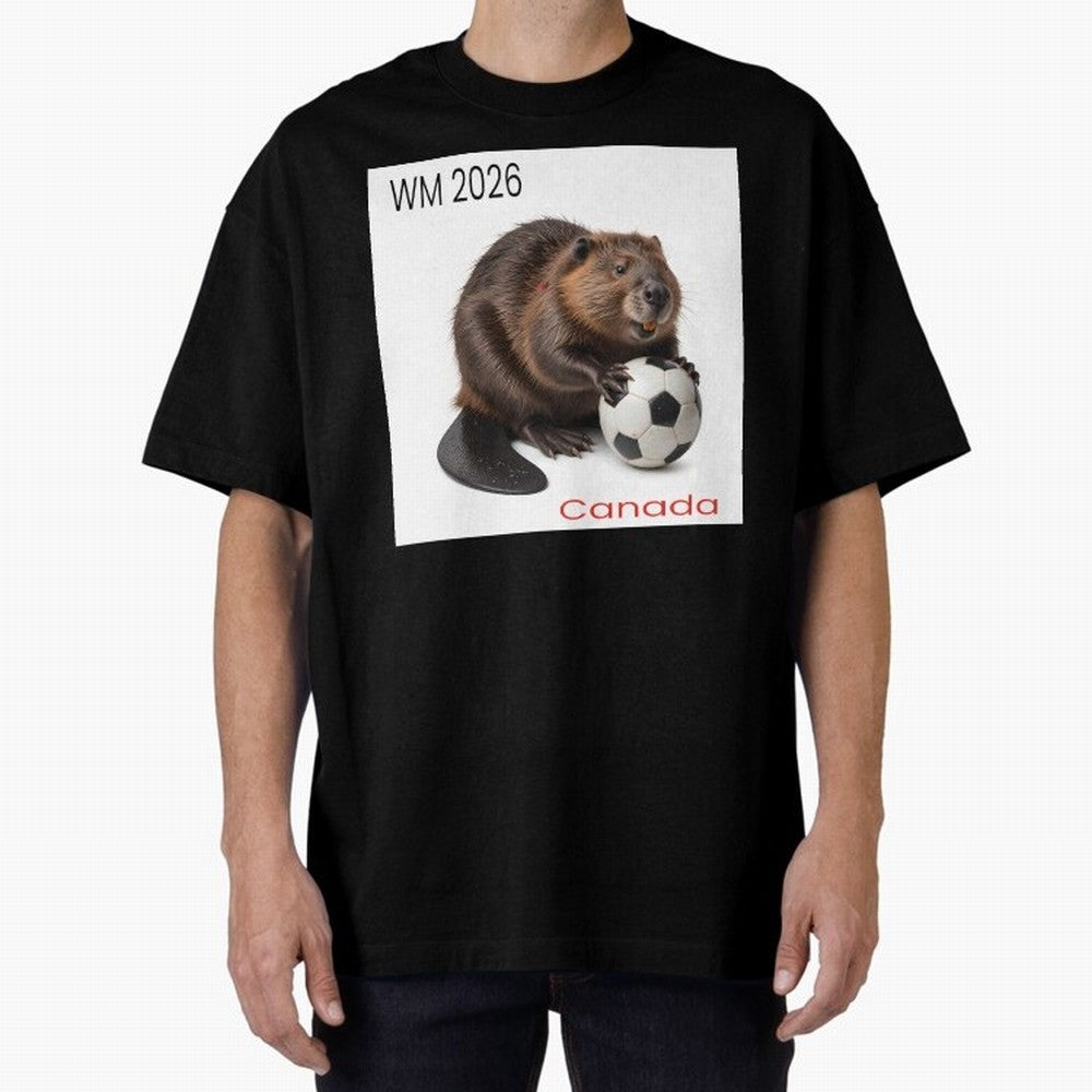 Canadian beaver invites you to World Cup 2026 in USA, Canada and Mexico Oversized T-Shirt Feel the Heartbeat of FIFA World Cup 2026 USA Canada Mexico Celebrating Messi, Neymar and Mbappe, Portugal Energy, Fan Favorite Moments, National Team