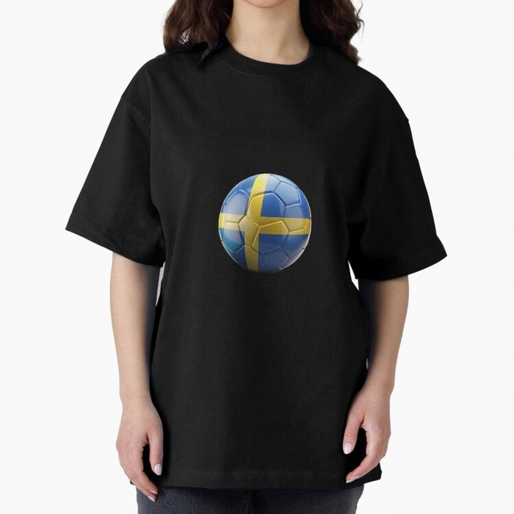 Sweden Football Oversized T-Shirt Celebrate FIFA World Cup 2026 USA Canada Mexico Highlighting CR7 and Messi, Portugal, Spain and Germany Energy, Supporter Pride, Iconic Celebrations, Legendary Names and Global Match Day Energy; Made for Die Hard