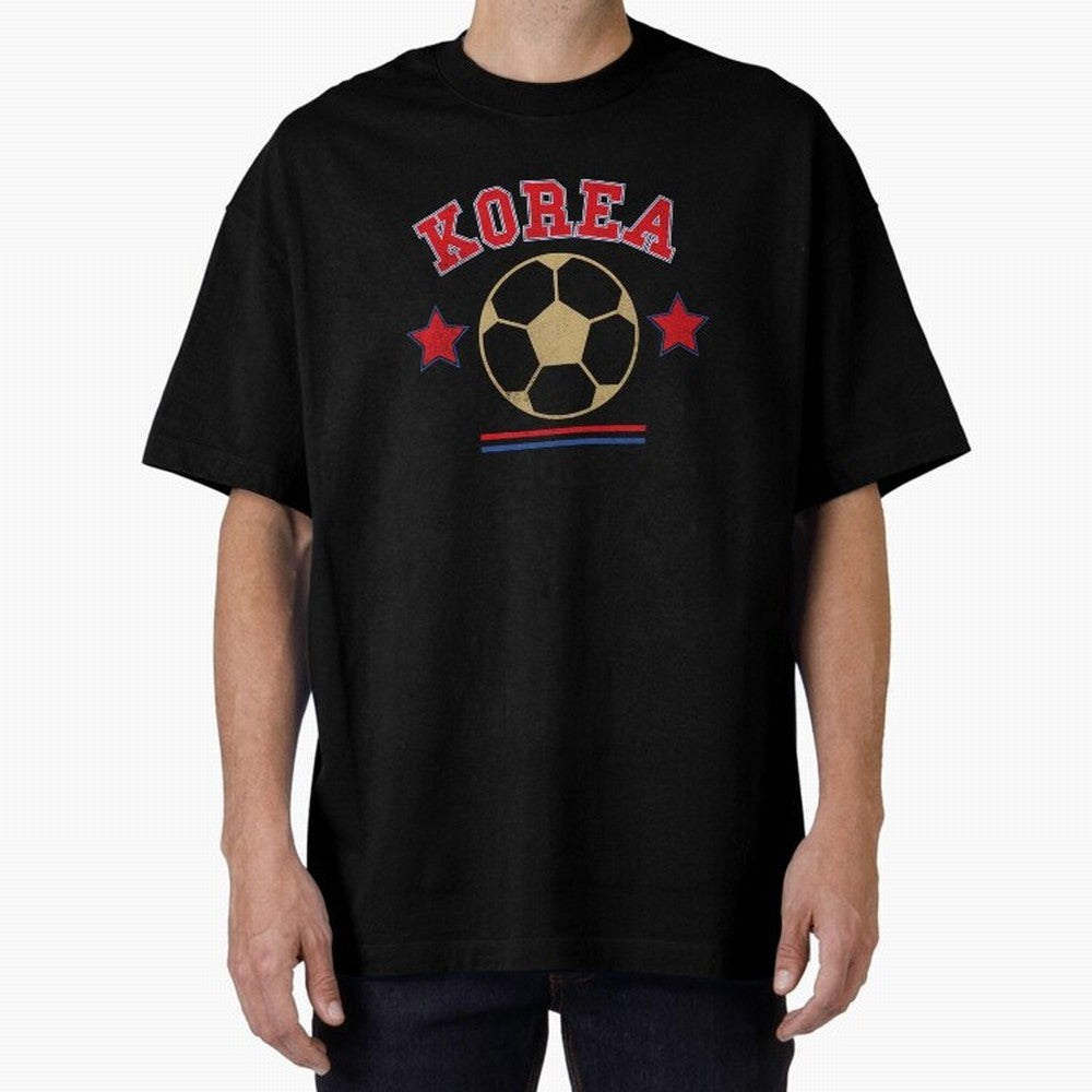 Korea 2026 ¡ª Vintage Soccer Tee Oversized T-Shirt Represent the FIFA World Cup 2026 Group Stage Journey through Haaland Highlights, Argentina Pride, Vintage Soccer Flavor, Modern Football Stars, National Flags and Final Night Emotion; Created for