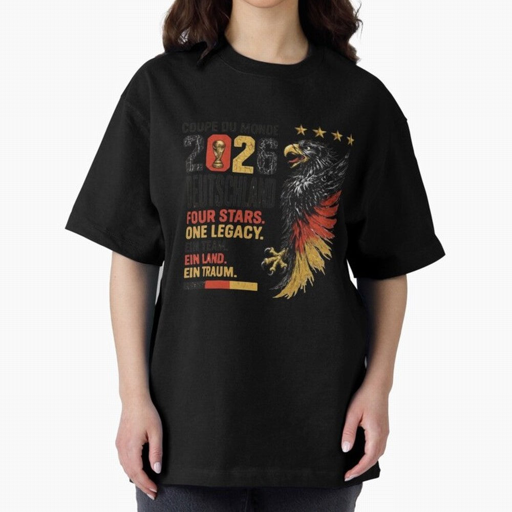 Germany Soccer World Cup 2026 Eagle Vintage Design Oversized T-Shirt Make Every Kick Count in the FIFA World Cup 2026 Group Stage Journey through Mbappe and Neymar Highlights, Argentina, France and Brazil Pride, Retro Football Energy, Iconic