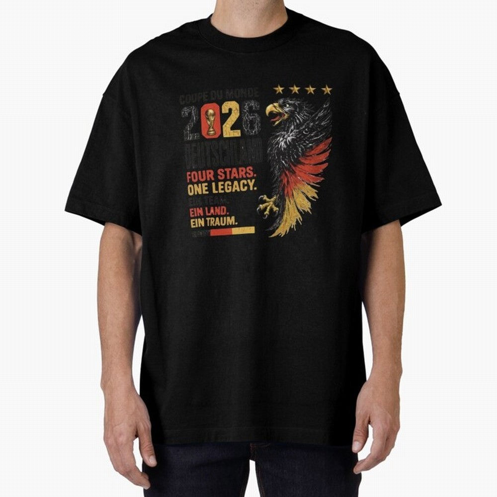 Germany Soccer World Cup 2026 Eagle Vintage Design Oversized T-Shirt Make Every Kick Count in the FIFA World Cup 2026 Group Stage Journey through Mbappe and Neymar Highlights, Argentina, France and Brazil Pride, Retro Football Energy, Iconic