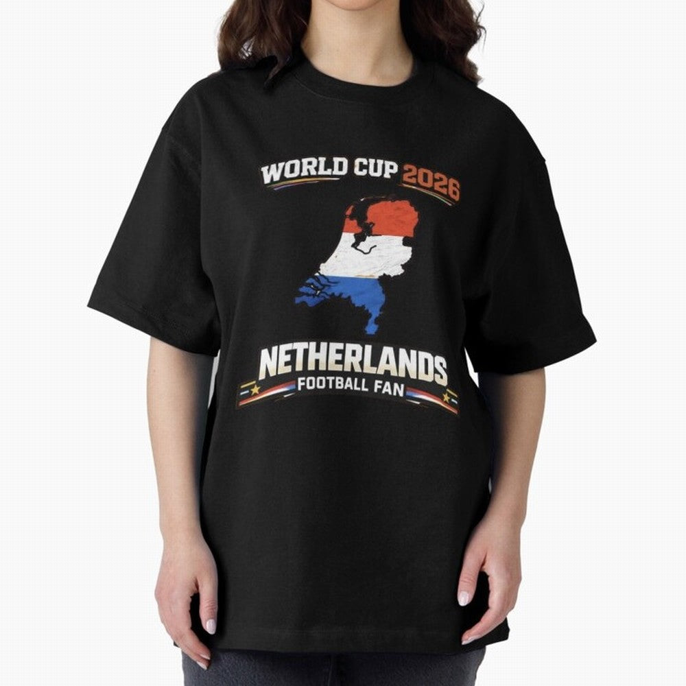 Netherlands Football Fan World Cup 2026 - Dutch Map Vintage Art Oversized T-Shirt Celebrate the Stars of the FIFA World Cup 2026 Group Stage Journey through Neymar Highlights, France Pride, Football Festival Excitement, Trophy Ambitions, Country