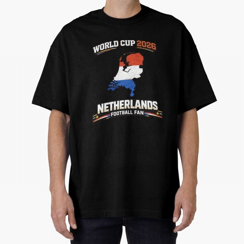 Netherlands Football Fan World Cup 2026 - Dutch Map Vintage Art Oversized T-Shirt Celebrate the Stars of the FIFA World Cup 2026 Group Stage Journey through Neymar Highlights, France Pride, Football Festival Excitement, Trophy Ambitions, Country