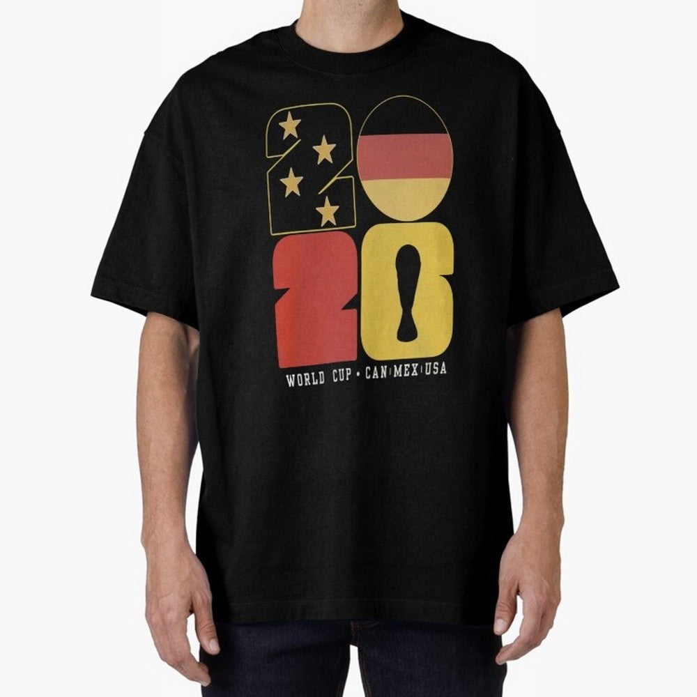 Germany Football World Cup 2026 - Die Mannschaft Retro Typography Oversized T-Shirt Celebrate Classic Football Spirit in FIFA World Cup 2026 for Fans of Neymar and Spain, Bringing Tournament Hype, Historic Matchups, Family Viewing Parties and