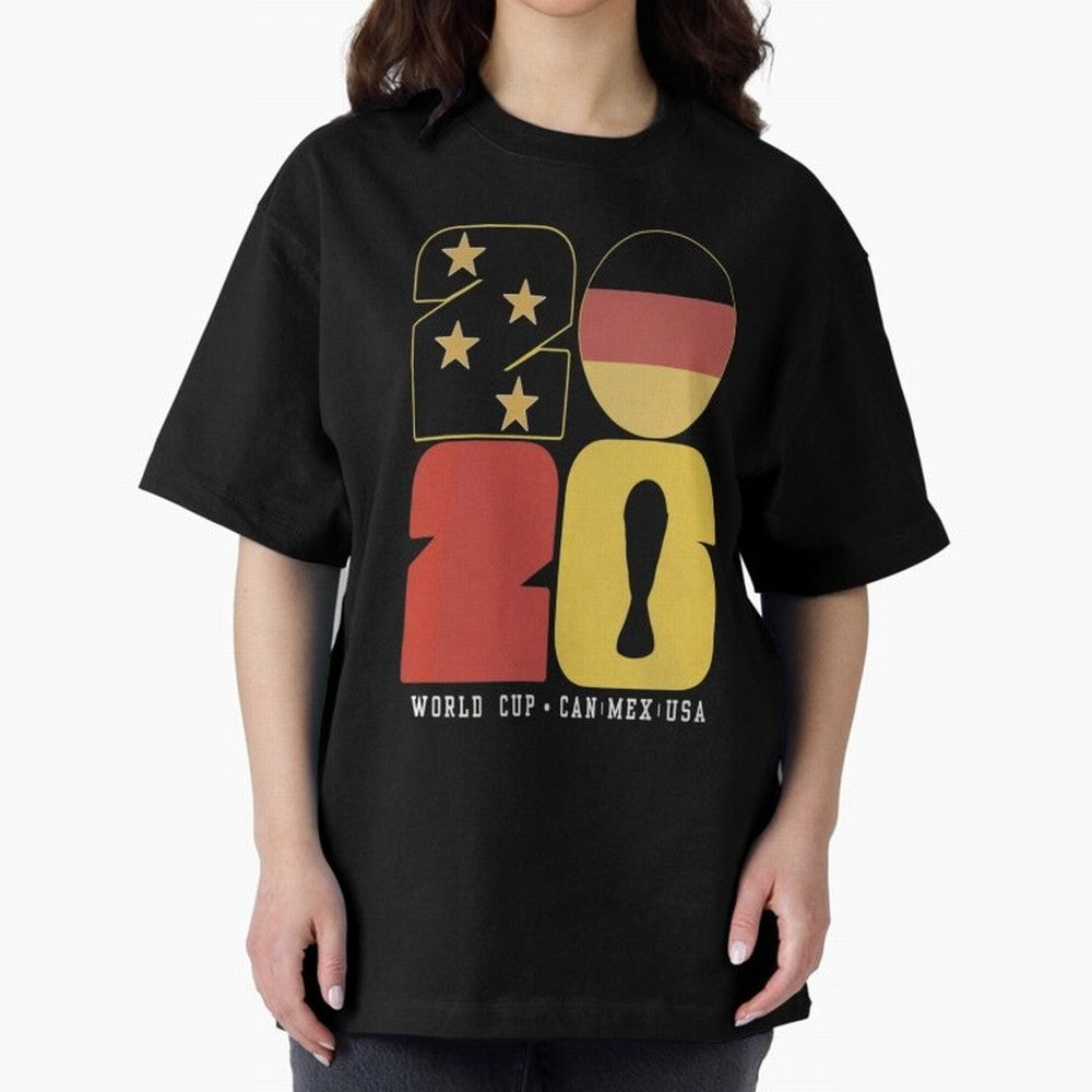 Germany Football World Cup 2026 - Die Mannschaft Retro Typography Oversized T-Shirt Celebrate Classic Football Spirit in FIFA World Cup 2026 for Fans of Neymar and Spain, Bringing Tournament Hype, Historic Matchups, Family Viewing Parties and