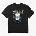 Argentina Football Champion World Cup 2026 - Gold Stars Watercolor Oversized T-Shirt Represent Match Day Hype around FIFA World Cup 2026 USA Canada Mexico, Haaland and Mbappe, Netherlands, Classic Soccer Heritage, Championship Pressure, Fan Loyalty