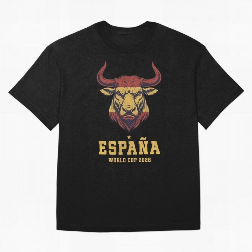 Spain Football World Cup 2026 - Vintage Spanish Bull Espa?a Oversized T-Shirt Carry National Pride through FIFA World Cup 2026 USA Canada Mexico Capturing Mbappe and Neymar, Spain Energy, Retro Football Energy, Iconic Rivalries, Trophy Chase Drama