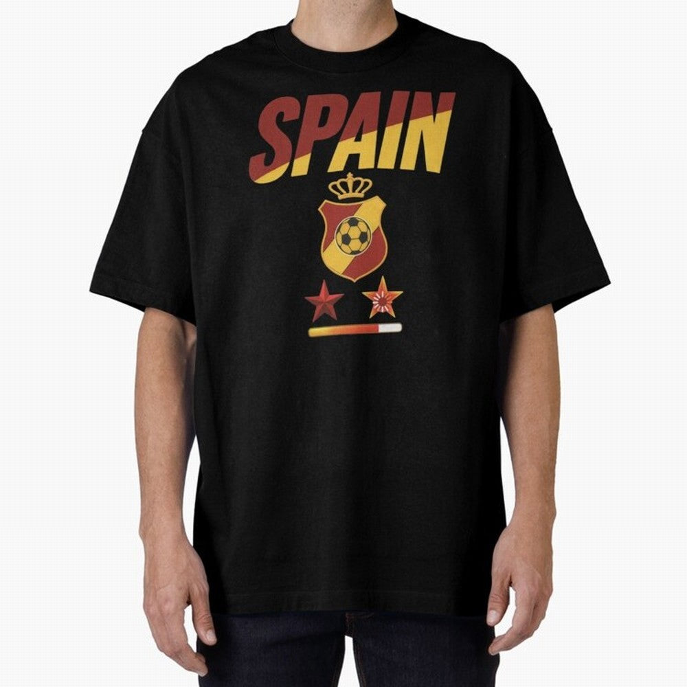Spain Football World Cup 2026 - La Roja Stars Loading Oversized T-Shirt Share the FIFA World Cup 2026 USA Canada Mexico Journey through CR7 and Messi Highlights, Portugal, Spain and Germany Pride, Stadium Memories, Football Loyalty, International