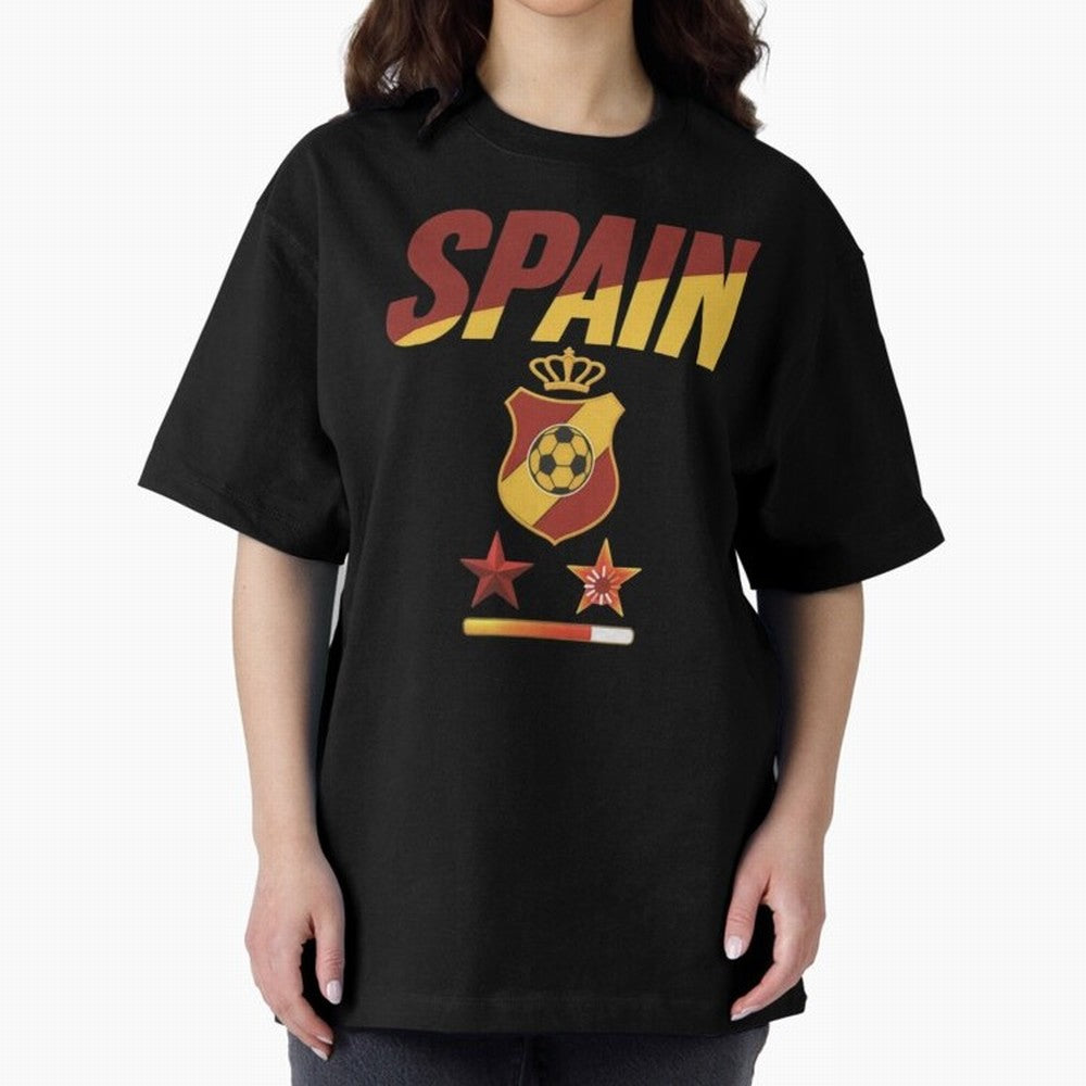 Spain Football World Cup 2026 - La Roja Stars Loading Oversized T-Shirt Share the FIFA World Cup 2026 USA Canada Mexico Journey through CR7 and Messi Highlights, Portugal, Spain and Germany Pride, Stadium Memories, Football Loyalty, International