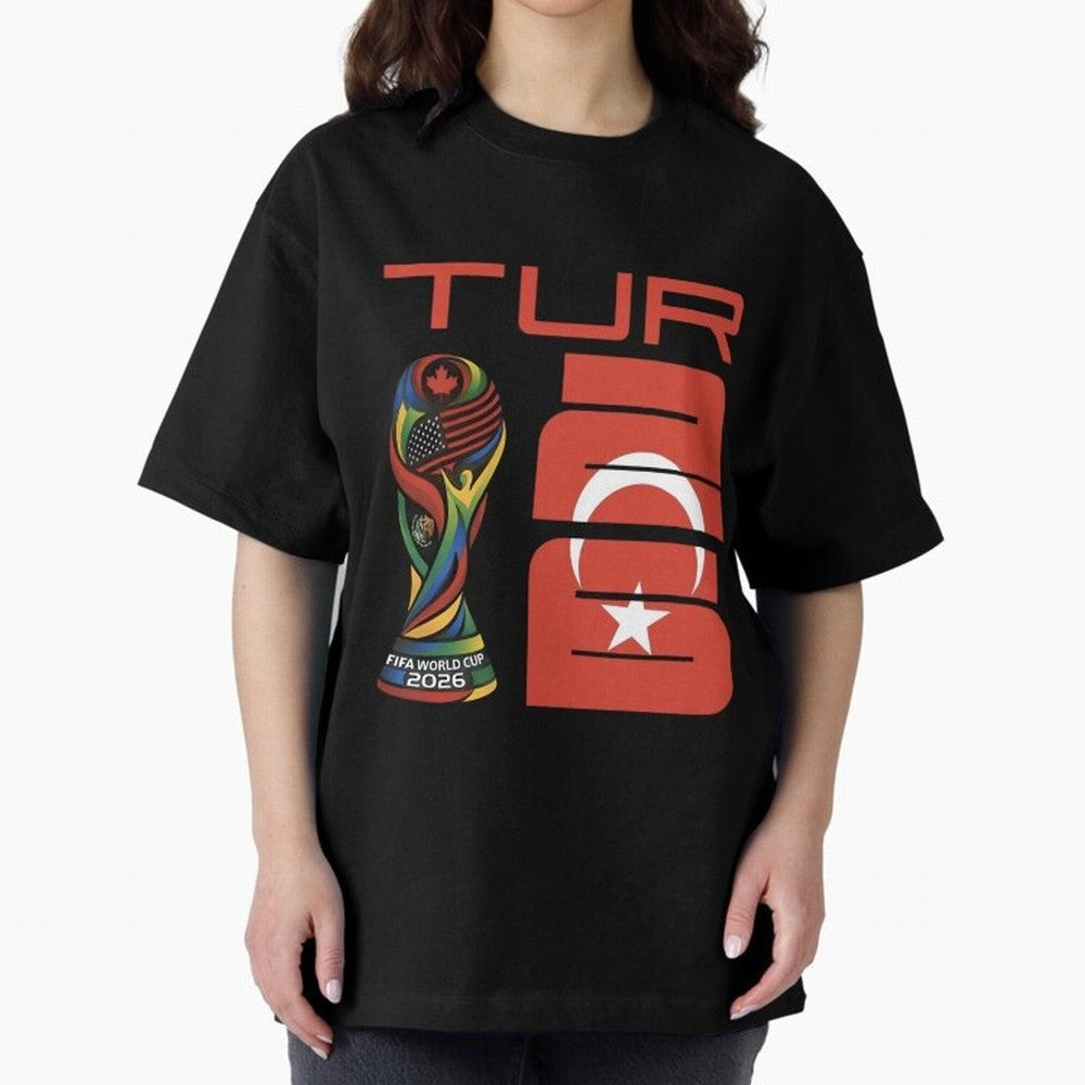 Turkey Football World Cup 2026 Fan Design Oversized T-Shirt Turn Football Passion into Match Day Hype around FIFA World Cup 2026, Messi, Spain, Football Passion, Legendary Performances, Festival Vibes and Supporter Community; Created for Match Day