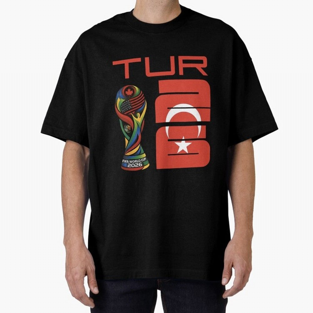 Turkey Football World Cup 2026 Fan Design Oversized T-Shirt Turn Football Passion into Match Day Hype around FIFA World Cup 2026, Messi, Spain, Football Passion, Legendary Performances, Festival Vibes and Supporter Community; Created for Match Day