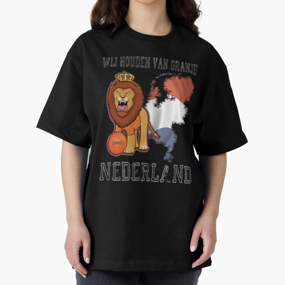 Dutch Pride Lion - Netherlands Football Fans Oranje Oversized T-Shirt Show Fan Pride Across Match Day Hype around FIFA World Cup 2026 USA Canada Mexico, Cristiano Ronaldo, Haaland and CR7, Portugal, Supporter Pride, Iconic Celebrations, Legendary