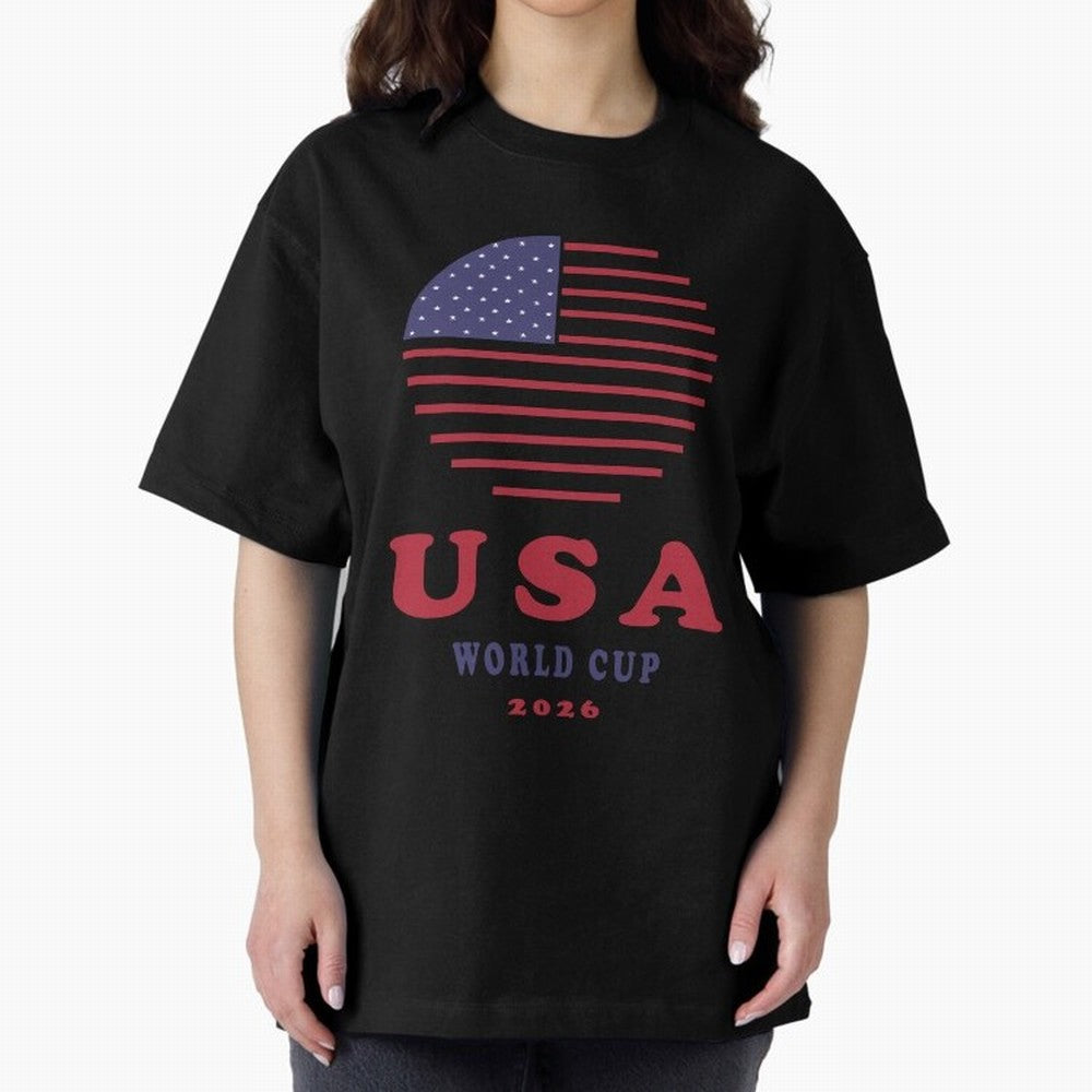 USA World Cup 2026 Soccer Fan Shirt | American Flag Football Retro Patriotic Design Oversized T-Shirt Share the Excitement of the FIFA World Cup 2026 Group Stage Journey through CR7 Highlights, England Pride, Football History, Final Match Energy,