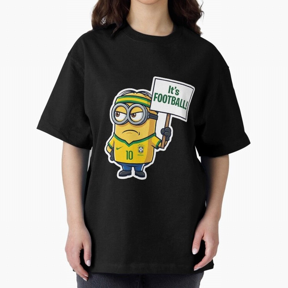 It's Football! - Funny Brazil Soccer Meme (Soccer v Football) v2 Oversized T-Shirt Feel FIFA World Cup 2026 Group Stage for Fans of Cristiano Ronaldo, Haaland and CR7 and Spain, Bringing Soccer Culture, Superstar Moments, National Team Dreams and