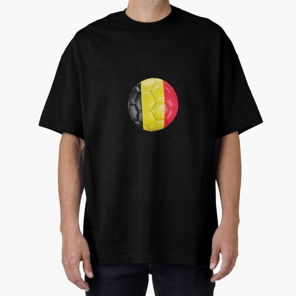 Belgium Football Ball Oversized T-Shirt Showcase FIFA World Cup 2026 Group Stage Spirit, with Argentina, CR7 and Messi, Stadium Chants, National Pride, Trophy Dreams and Unforgettable Football Memories; Perfect for Supporters Who Want Bold Football