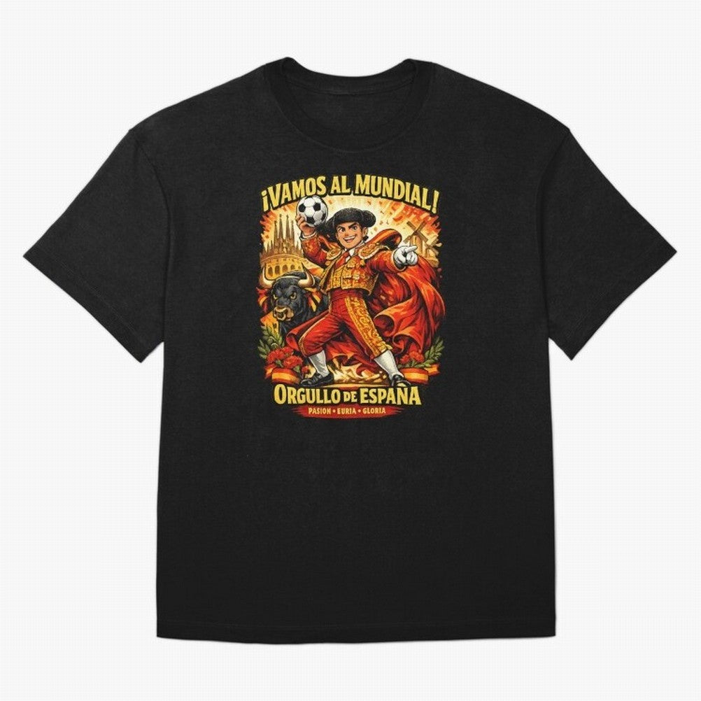 Spain World Cup 2026 Matador Fan Shirt Oversized T-Shirt Live for the Drama of FIFA World Cup 2026 USA Canada Mexico Spirit, Inspired by Argentina, France and Brazil, CR7 and Messi, Retro Football Energy, Iconic Rivalries, Trophy Chase Drama and