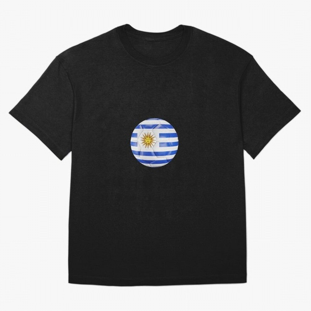 Uruguay Football Oversized T-Shirt Stand with the FIFA World Cup 2026 Group Stage Journey through Mbappe Highlights, Argentina, France and Brazil Pride, Retro Football Energy, Iconic Rivalries, Trophy Chase Drama and Stadium Atmosphere; Created for