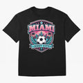 Miami 2026 Host City Emblem Soccer Football Events Oversized T-Shirt Cheer through Every Moment of Global Football Passion for FIFA World Cup 2026 Group Stage, Centered on Messi and Cristiano Ronaldo, Spain and Netherlands, Global Supporter Spirit,