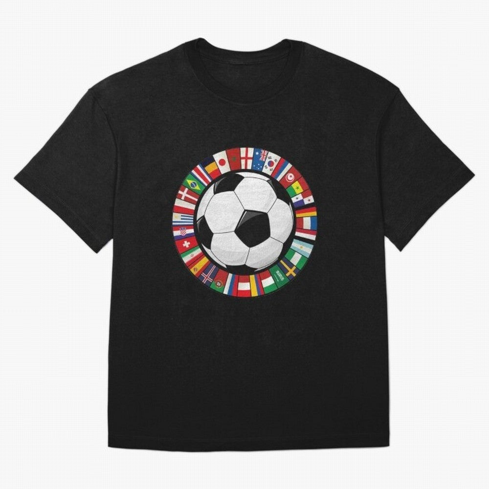 Global Nations Football Circle Art Oversized T-Shirt Upgrade Global Football Passion for FIFA World Cup 2026, Celebrating Haaland, Netherlands, Stadium Memories, Football Loyalty, International Chants and Championship Tradition; Perfect for People