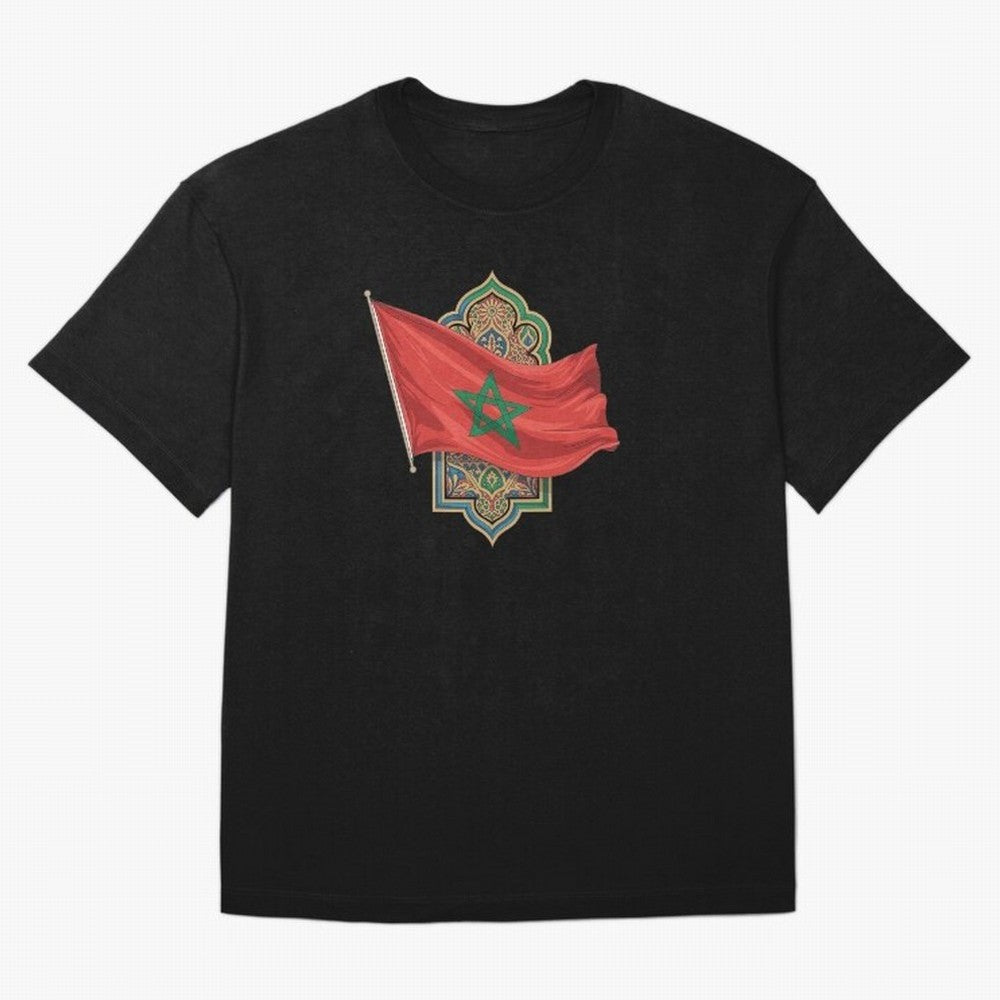 Morocco Flag Heritage World Cup 2026 Oversized T-Shirt Celebrate the FIFA World Cup 2026 Group Stage Journey through CR7 and Messi Highlights, France and Portugal Pride, Goal Celebration Energy, Supporter Heritage, Football Icons and Worldwide