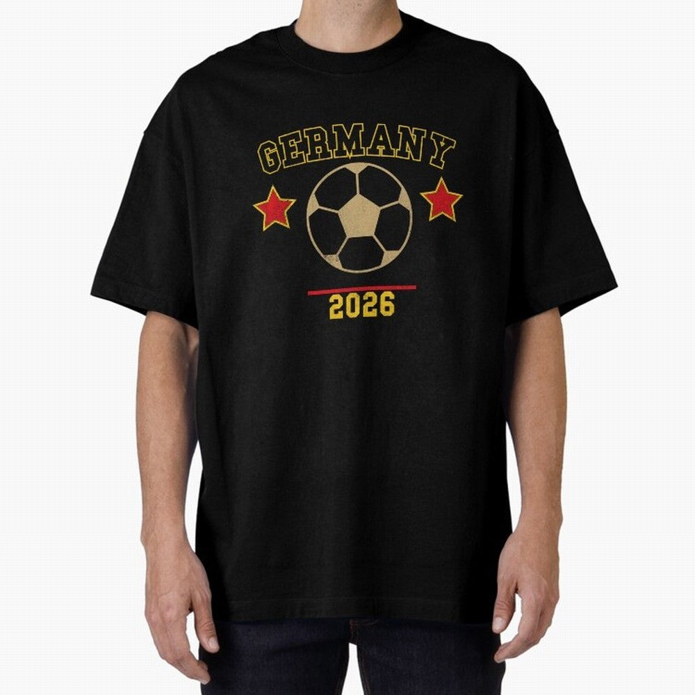 Germany 2026 ¡ª Vintage Soccer Tee Oversized T-Shirt Refresh Global Football Passion for FIFA World Cup 2026 USA Canada Mexico, Made for Messi, CR7 and Mbappe, Brazil, Champion Mindset, Group Stage Buzz, Knockout Tension and Passionate Fan Culture;