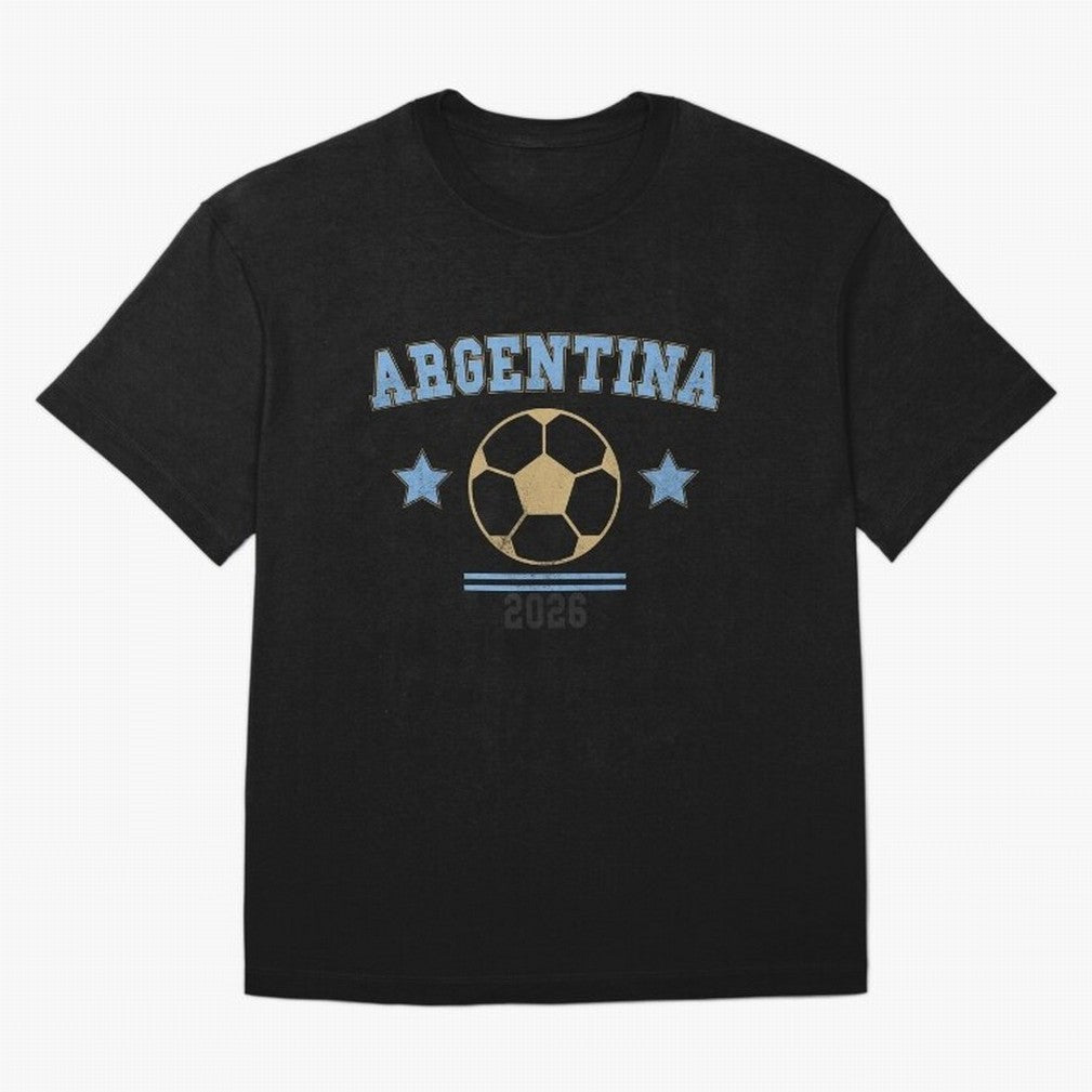 Argentina 2026 ¡ª Vintage Soccer Tee Oversized T-Shirt Create Global Football Passion for FIFA World Cup 2026 Group Stage, Driven by Cristiano Ronaldo, Haaland and CR7, Portugal, Spain and Germany, Sports Nostalgia, International Competition,