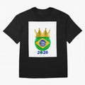 Brazil Football Champion Crown 2026 Oversized T-Shirt Join the Countdown to Match Day Hype around FIFA World Cup 2026, CR7, Spain, Supporter Pride, Iconic Celebrations, Legendary Names and Global Match Day Energy; Perfect for Fans, Collectors,