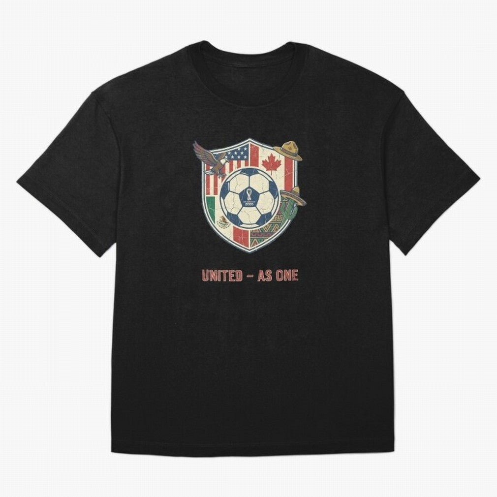 North America United Soccer 2026 Vintage Crest Oversized T-Shirt Show Your Tournament Heart for FIFA World Cup 2026 USA Canada Mexico Highlighting Messi, CR7 and Mbappe, Brazil Energy, Stadium Chants, National Pride, Trophy Dreams and Unforgettable