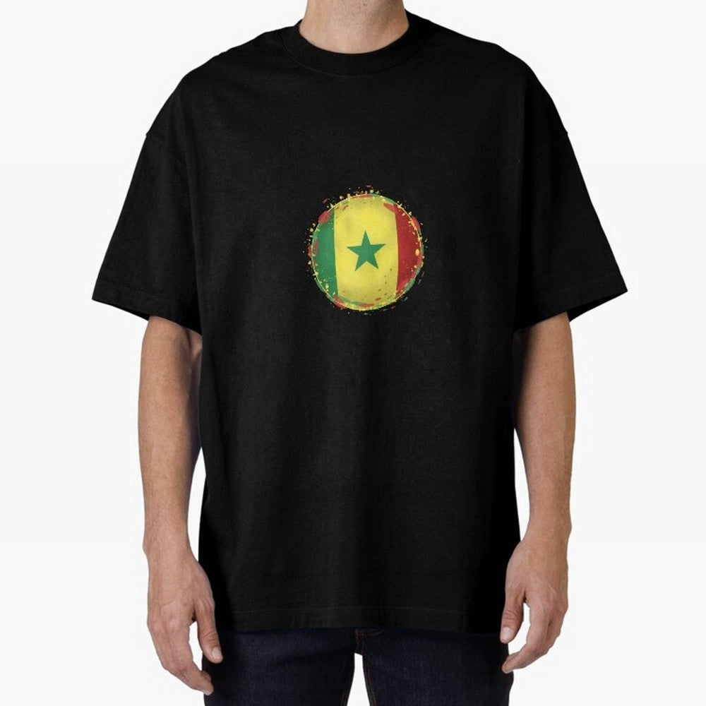 Senegal Oversized T-Shirt Show Championship Spirit for Global Football Passion for FIFA World Cup 2026, with Messi, Neymar and Mbappe, Argentina, Retro Football Energy, Iconic Rivalries, Trophy Chase Drama and Stadium Atmosphere; Perfect for