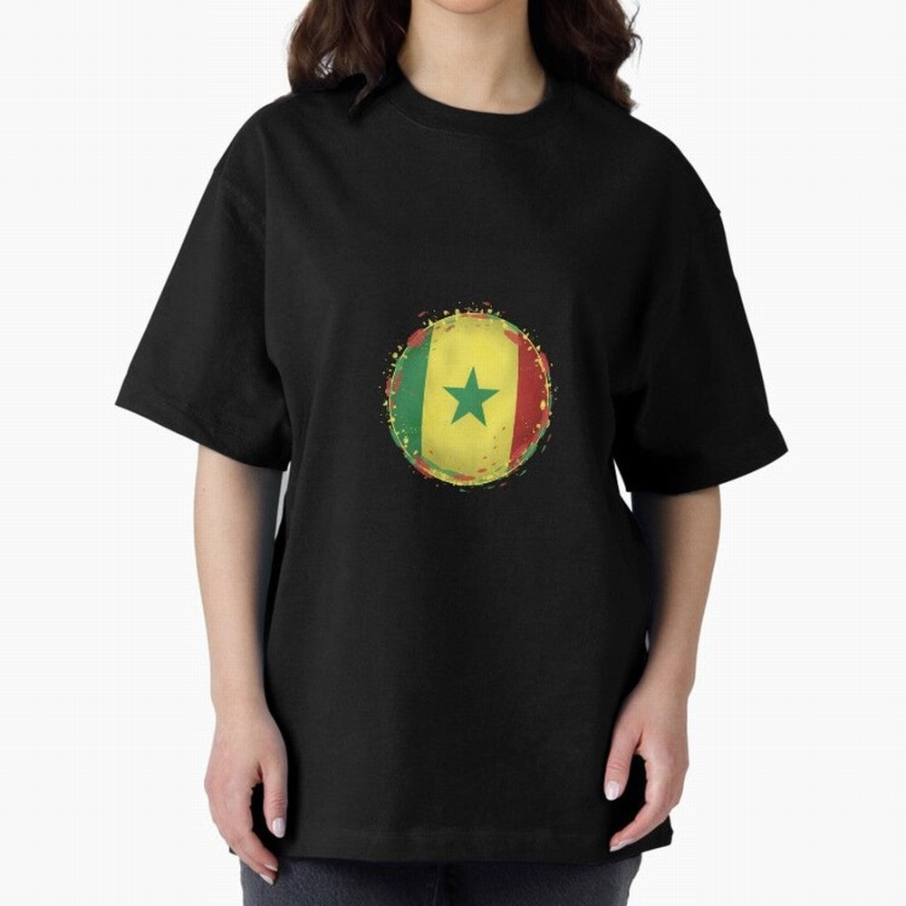 Senegal Oversized T-Shirt Show Championship Spirit for Global Football Passion for FIFA World Cup 2026, with Messi, Neymar and Mbappe, Argentina, Retro Football Energy, Iconic Rivalries, Trophy Chase Drama and Stadium Atmosphere; Perfect for