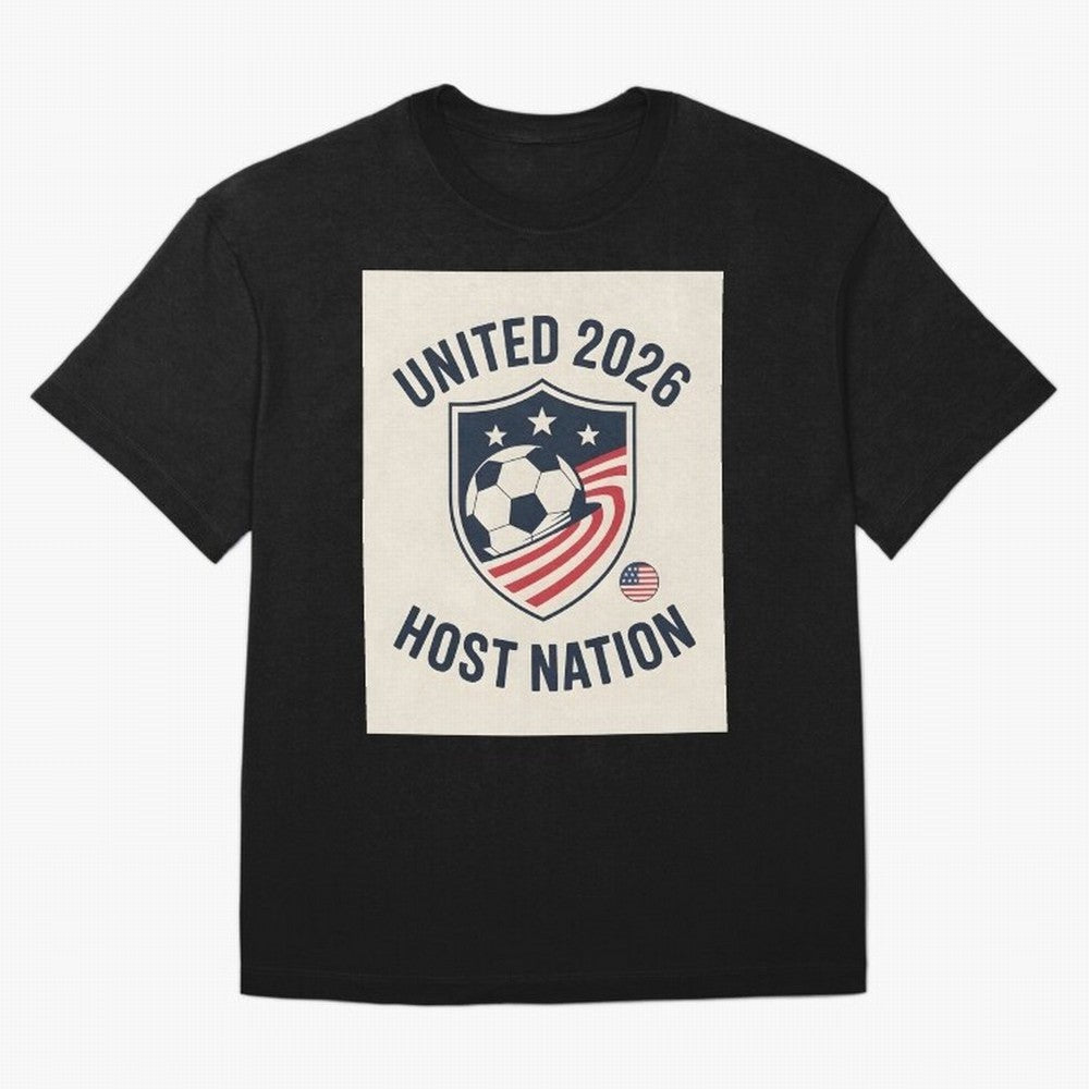 United 2026 USA World Cup Host Nation Soccer Crest T-Shirt Oversized T-Shirt Bring Bold Fan Energy to FIFA World Cup 2026 Group Stage Spirit, Built around France and Portugal, Messi and Cristiano Ronaldo, Global Supporter Spirit, Legendary Goals,