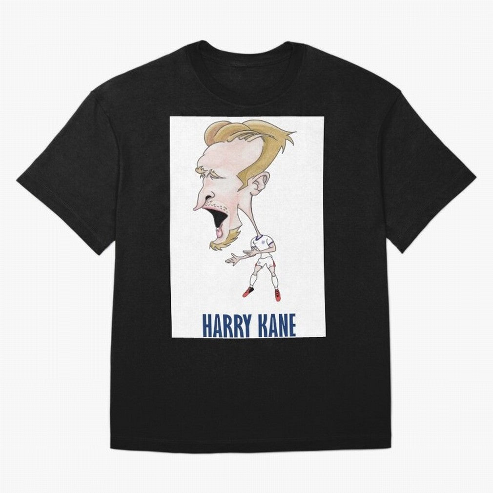 Harry Kane Caricature Print Oversized T-Shirt Celebrate the Next Chapter of FIFA World Cup 2026 USA Canada Mexico Filled with Neymar, Spain Energy, Soccer Culture, Superstar Moments, National Team Dreams and Competitive Fire; Made for Die Hard