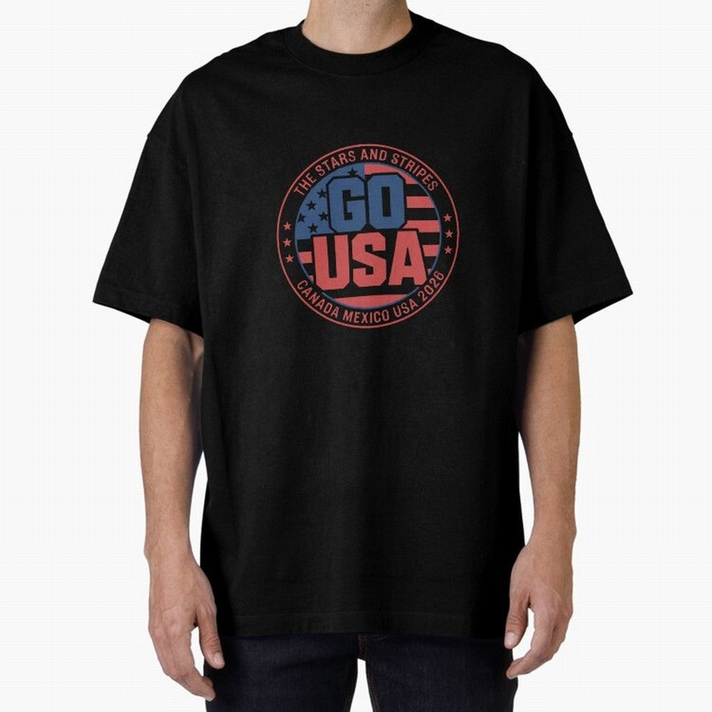 2026 USA Soccer Mexico Canada Oversized T-Shirt Show Championship Spirit for FIFA World Cup 2026 for Fans of Messi, CR7 and Mbappe and Brazil, Bringing Sports Nostalgia, International Competition, Famous Players and Unforgettable Victories; Perfect