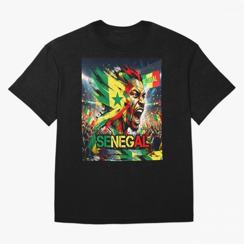 SENEGAL FOOTBALL TEAM Oversized T-Shirt Show Love for Legendary Goals in Global Football Passion for FIFA World Cup 2026 USA Canada Mexico, Featuring Messi, Neymar and Mbappe, England, France and Netherlands, Vintage Soccer Flavor, Modern Football
