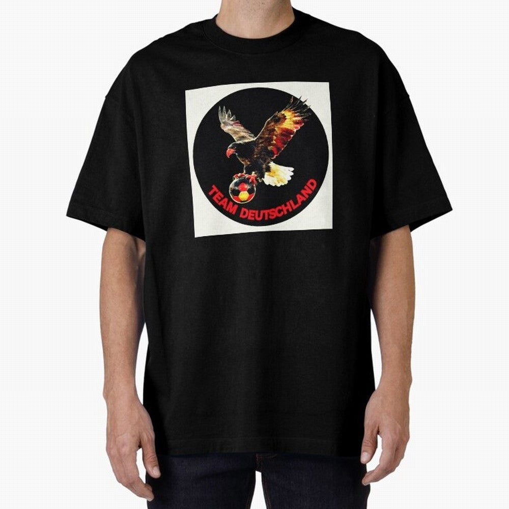 Eagle motif TEAM Germany Oversized T-Shirt Represent Match Day Hype around FIFA World Cup 2026, Neymar, Portugal, Champion Mindset, Group Stage Buzz, Knockout Tension and Passionate Fan Culture; Ideal for Passionate Fans Who Love Underdog Stories,