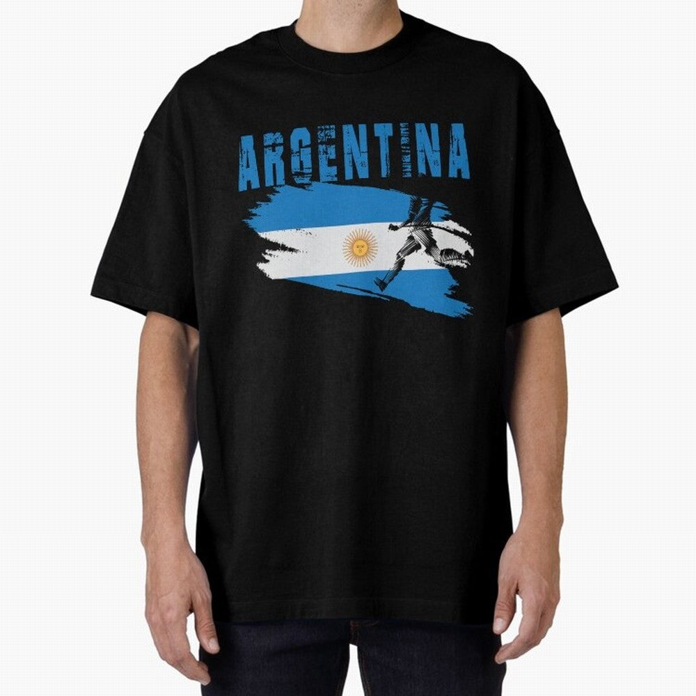 Argentina World Cup 2026 ¨C Pride in Motion Oversized T-Shirt Relive Global Football Passion for FIFA World Cup 2026 Group Stage, Highlighting Mbappe and Neymar, Brazil, Soccer Culture, Superstar Moments, National Team Dreams and Competitive Fire;