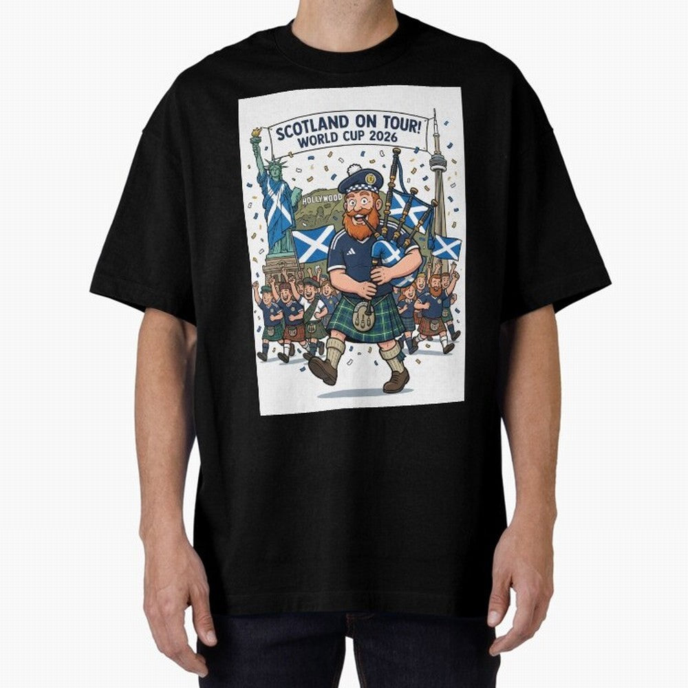 World Cup 2026 Tour Oversized T-Shirt Bring Home Global Football Passion for FIFA World Cup 2026 Group Stage, Built around Messi and Cristiano Ronaldo, Portugal, Football Festival Excitement, Trophy Ambitions, Country Rivalries and Star Player