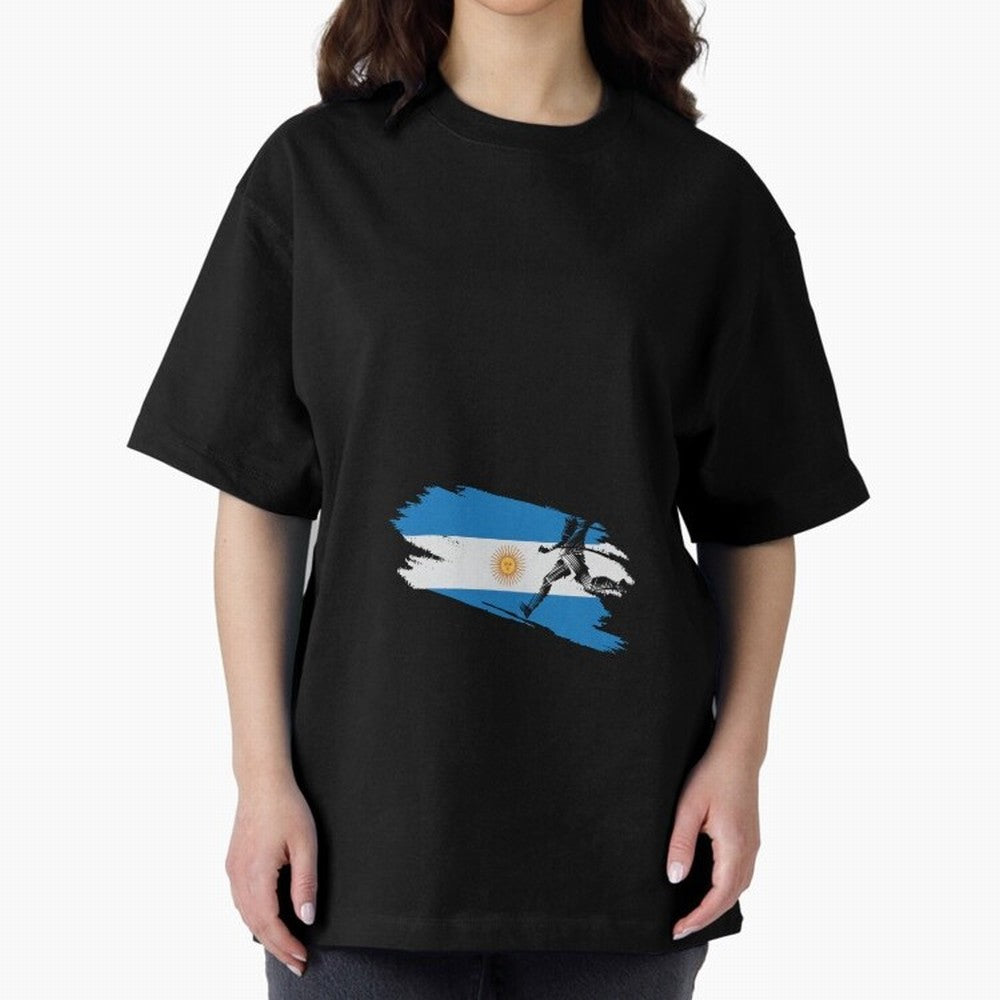 Argentina 2026 ¨C Muchachos ¨C Rumbo a la Cuarta en USA 2026 Oversized T-Shirt Celebrate the Stars of Global Football Passion for FIFA World Cup 2026 USA Canada Mexico, Inspired by Haaland, Spain, Vintage Soccer Flavor, Modern Football Stars,
