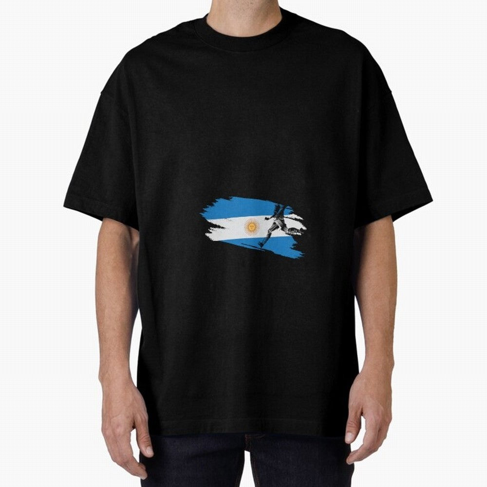 Argentina 2026 ¨C Muchachos ¨C Rumbo a la Cuarta en USA 2026 Oversized T-Shirt Celebrate the Stars of Global Football Passion for FIFA World Cup 2026 USA Canada Mexico, Inspired by Haaland, Spain, Vintage Soccer Flavor, Modern Football Stars,
