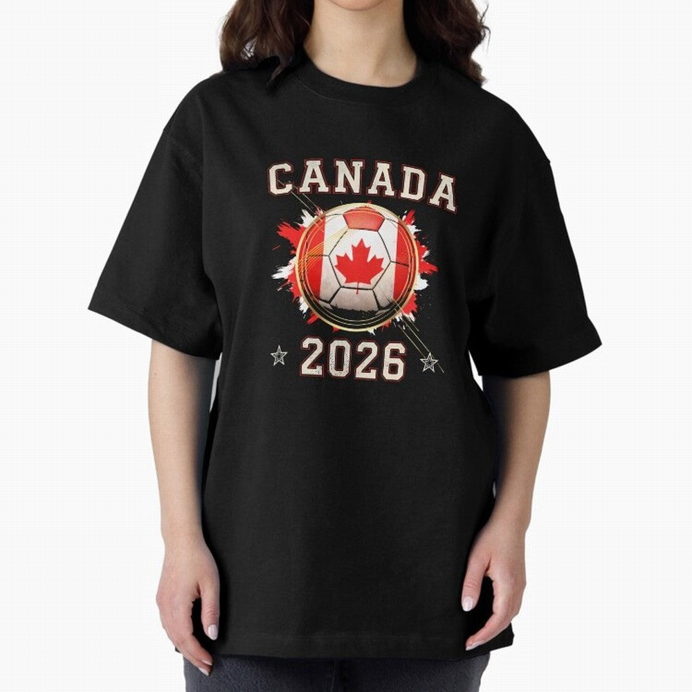 Front Print Canada Soccer World Cup 2026 - Canadian Fan Gift T-Shirt_84561562 Oversized T-Shirt Bring Stadium Energy to FIFA World Cup 2026 Group Stage Spirit, with England and Germany, Cristiano Ronaldo, Haaland and CR7, Classic Soccer Heritage,