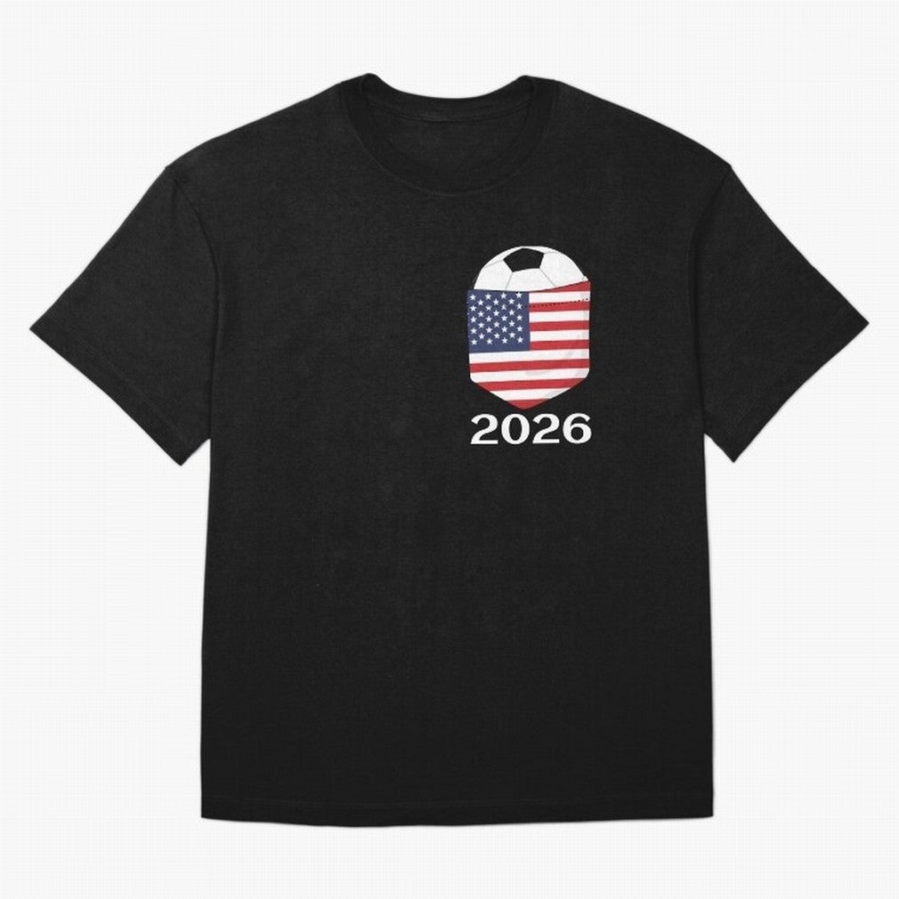 Soccer 2026 USA in the breast pocket Oversized T-Shirt Carry FIFA World Cup 2026 Group Stage Spirit, Highlighting Portugal, Cristiano Ronaldo, Haaland and CR7, Tournament Hype, Historic Matchups, Family Viewing Parties and Global Sports Pride;