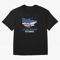 Cabo Verde Soccer Blue Shark Design Oversized T-Shirt Stand Out with Spirit from Match Day Hype around FIFA World Cup 2026 USA Canada Mexico, Cristiano Ronaldo, Brazil, Portugal and Argentina, Champion Mindset, Group Stage Buzz, Knockout Tension