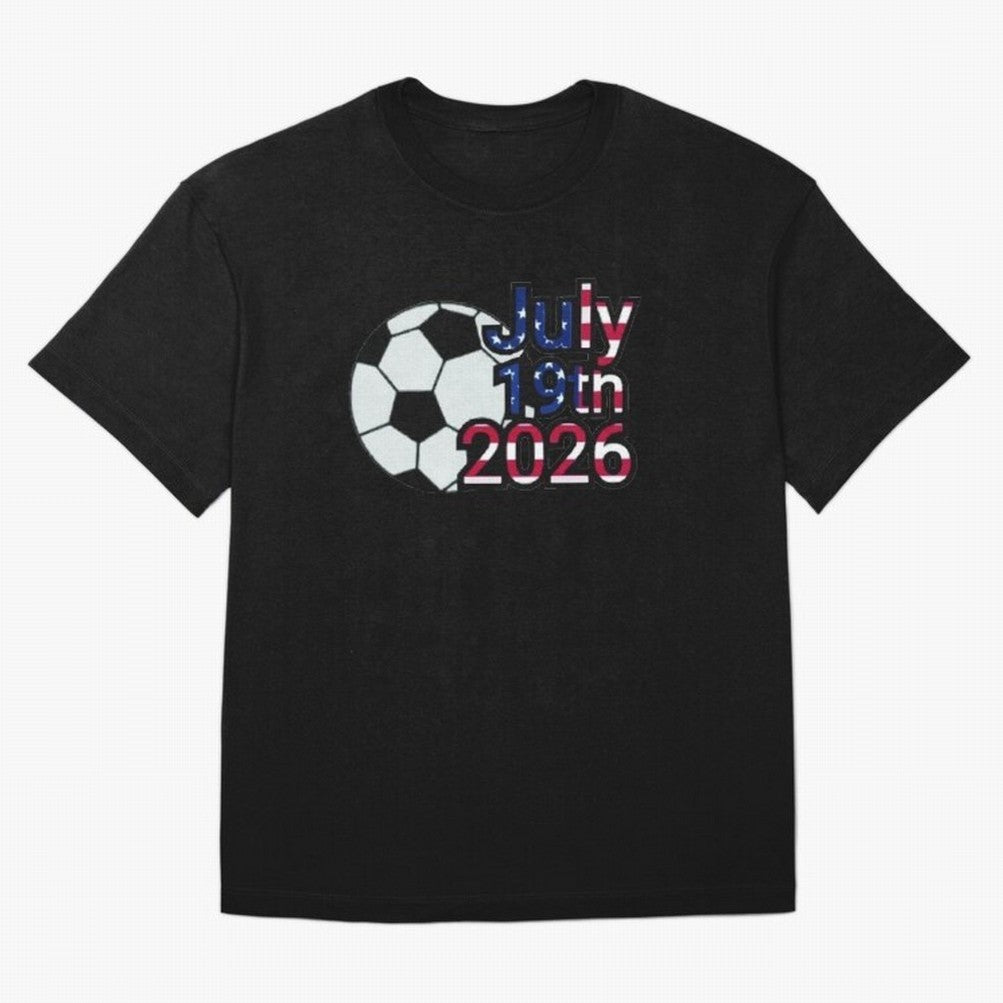 2026 USA Oversized T-Shirt Follow FIFA World Cup 2026 USA Canada Mexico Spirit, Filled with England and Germany, CR7 and Messi, Vintage Soccer Flavor, Modern Football Stars, National Flags and Final Night Emotion; Great for Watch Parties, Sports