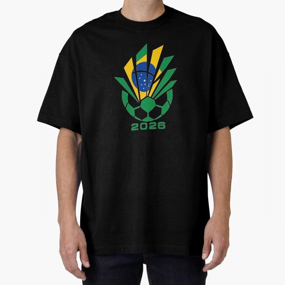 Mexican Soccer 2026 Flag Burst Emblem Oversized T-Shirt Cheer through Every Moment of FIFA World Cup 2026 USA Canada Mexico for Fans of Cristiano Ronaldo, Haaland and CR7 and Portugal, Spain and Germany, Bringing Sports Nostalgia, International