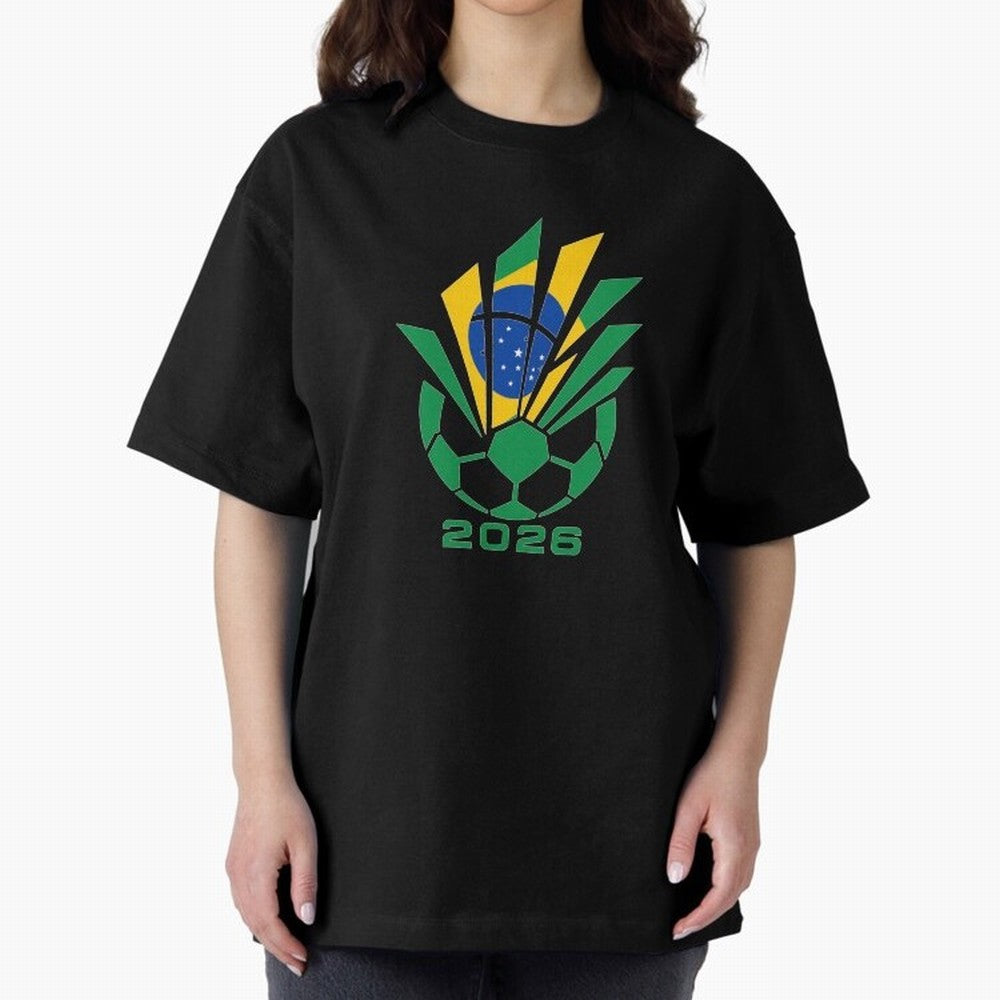 Mexican Soccer 2026 Flag Burst Emblem Oversized T-Shirt Cheer through Every Moment of FIFA World Cup 2026 USA Canada Mexico for Fans of Cristiano Ronaldo, Haaland and CR7 and Portugal, Spain and Germany, Bringing Sports Nostalgia, International