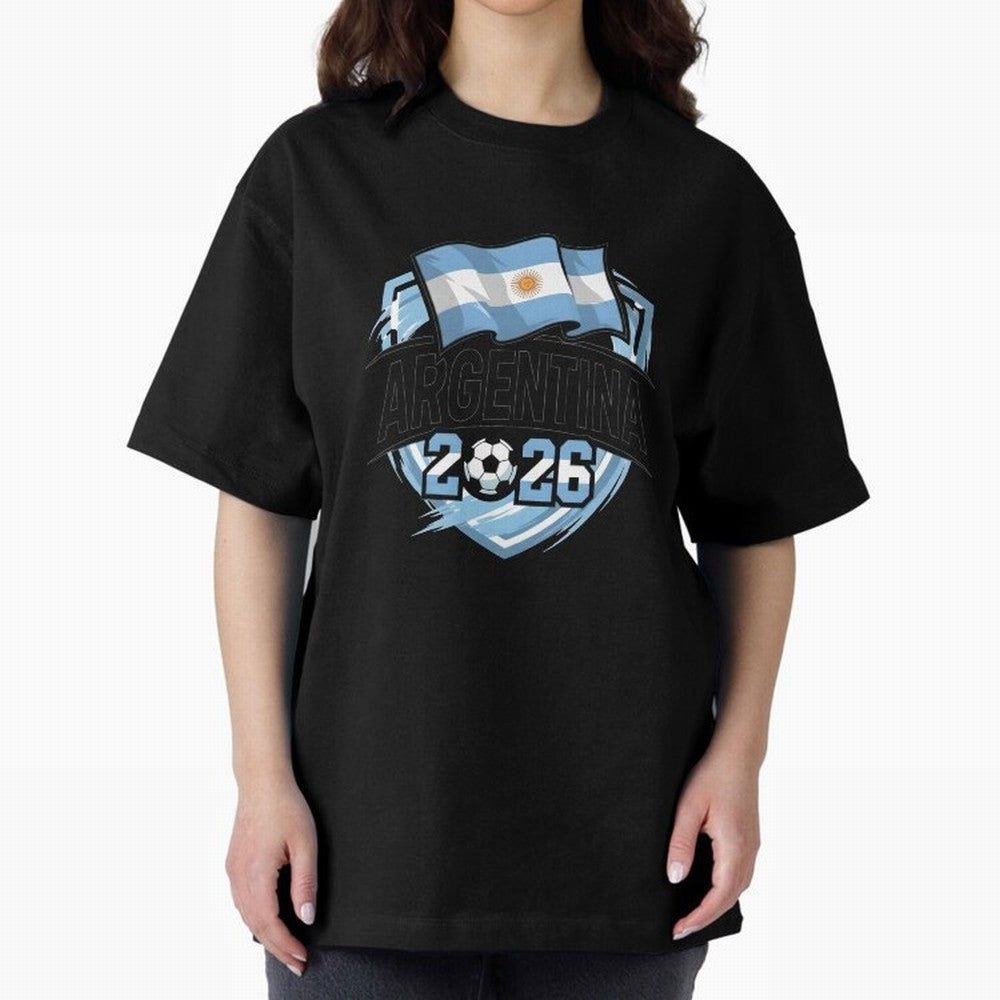 ARGENTINA World Cup 2026 Poster ¨C ARGENTINA Football Oversized T-Shirt Relive the Noise and Pride of the FIFA World Cup 2026 USA Canada Mexico Journey through Cristiano Ronaldo Highlights, England and Germany Pride, Tournament Hype, Historic